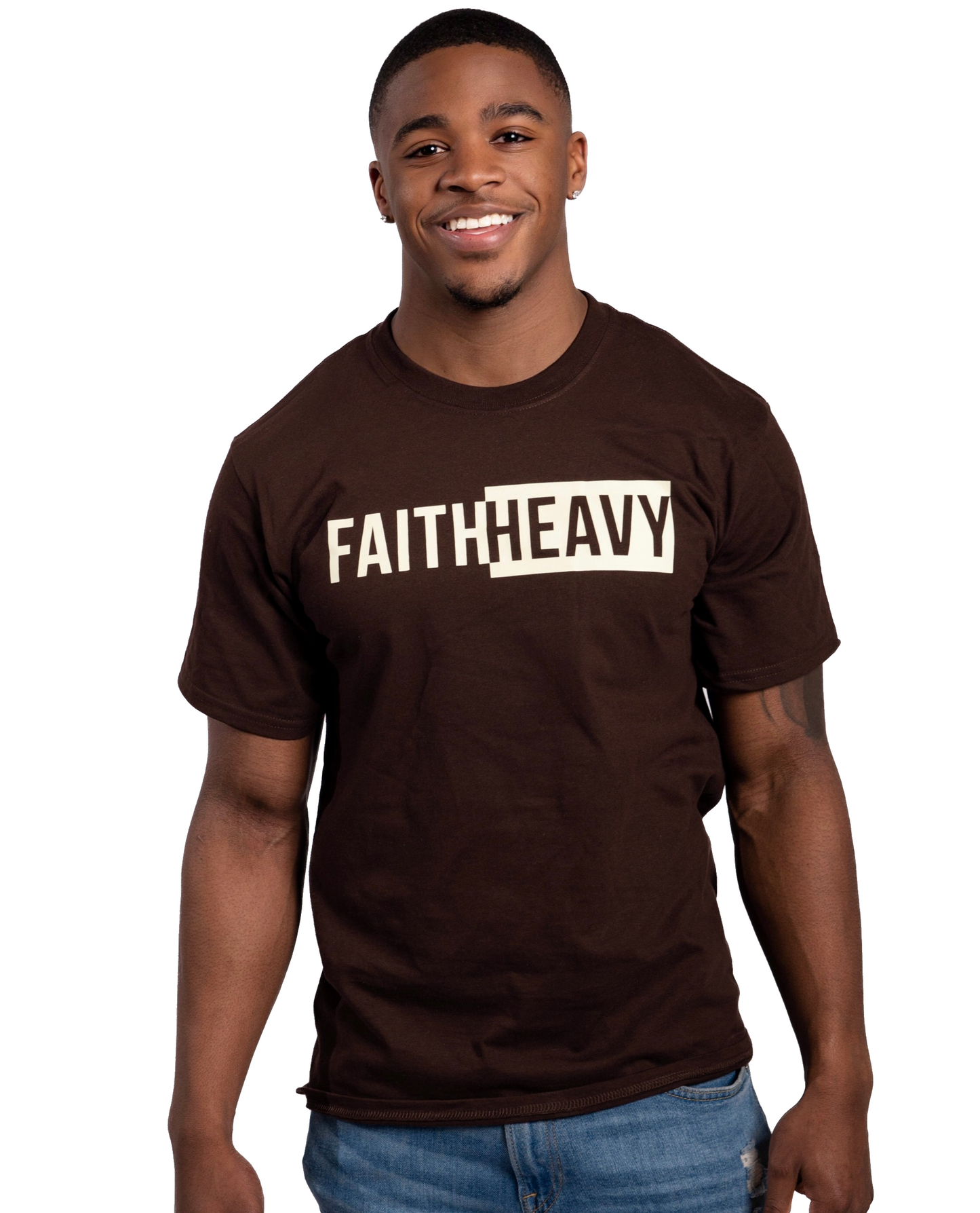 "Faith Heavy" Tee- Chocolate