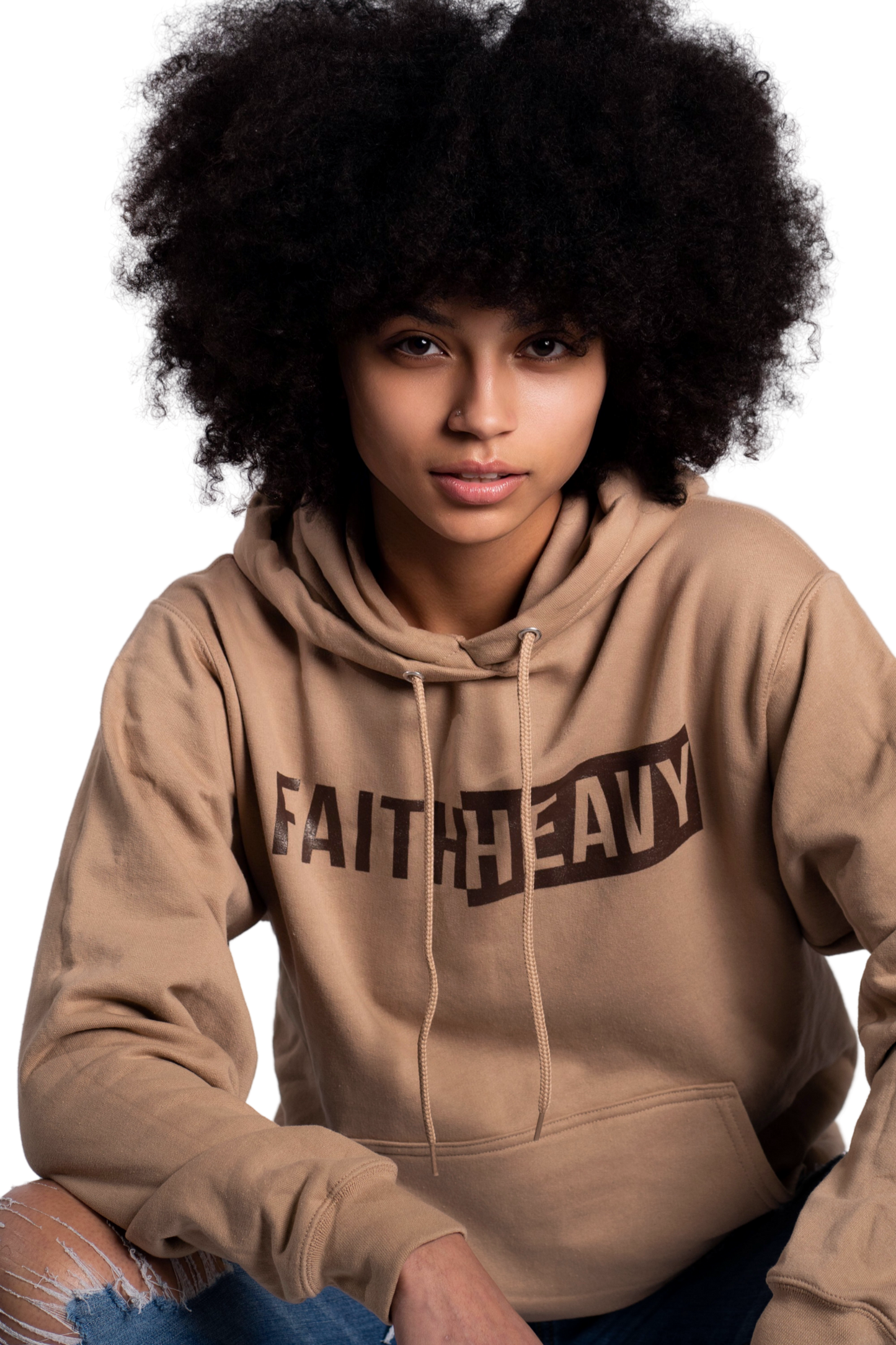 "Faith Heavy" Hoodie- Sand